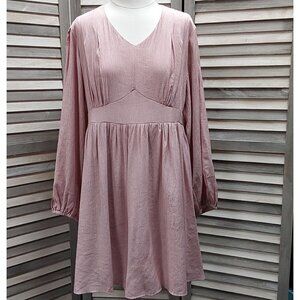 65 - Balloon Sleeve V Neck Tunic Dress | Paintcolors | Large